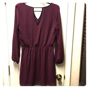 Burgundy Dress w/ Sheer arms
